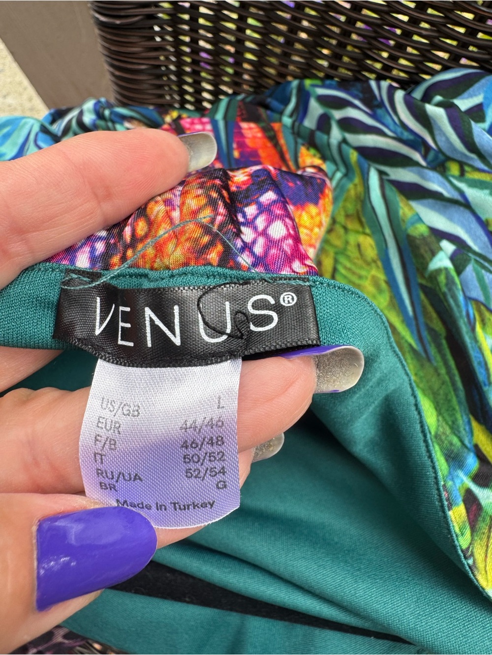 VENUS Multicolor Tropical Print Maxi Dress with Blue & Green Accents - Picture 5 of 5